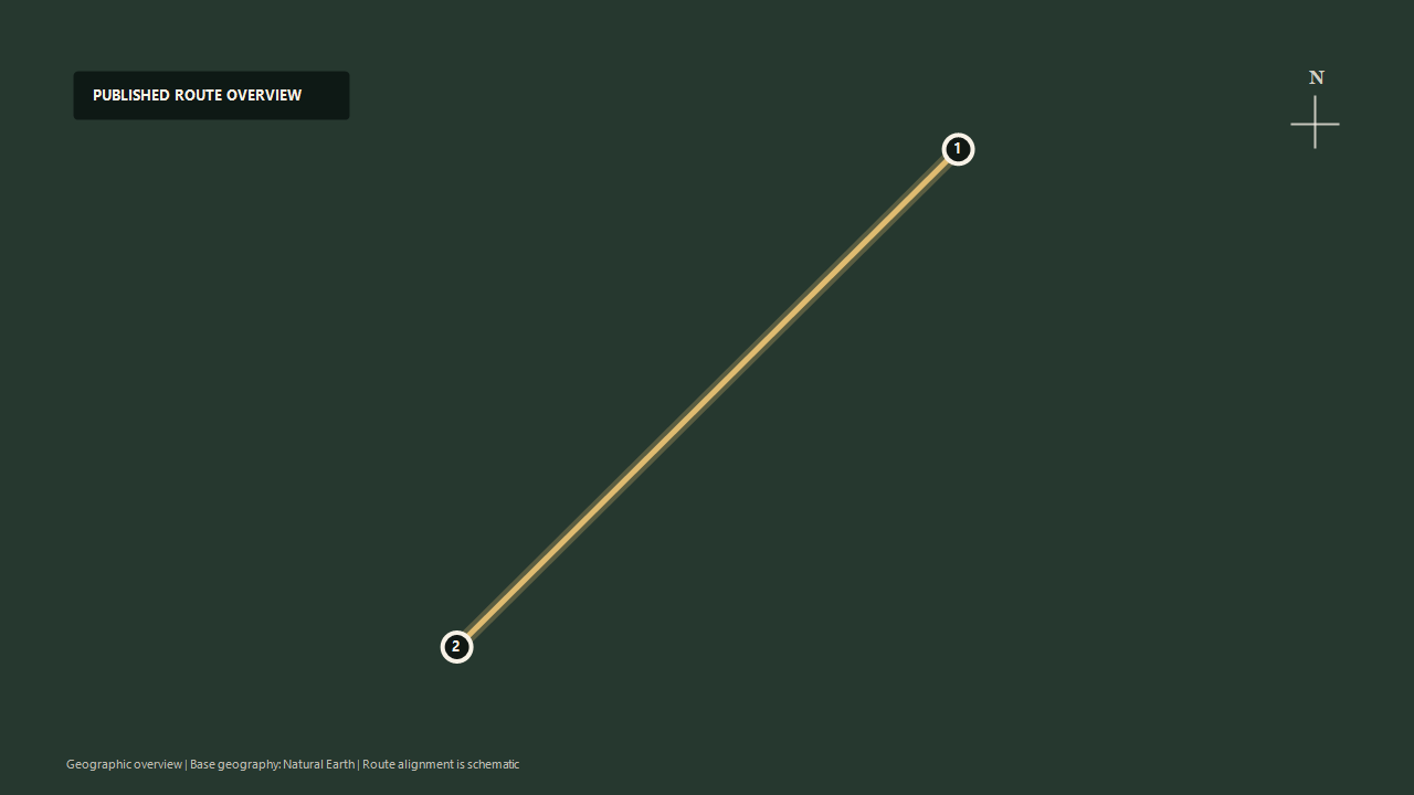 Schematic geographic route overview for A-Train: Kumamoto to Misumi