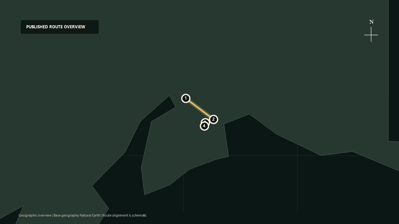 Geographic overview of the published Anchorage to Grandview on Glacier Discovery route: Anchorage to Whittier to Spencer Glacier Whistle Stop to Grandview