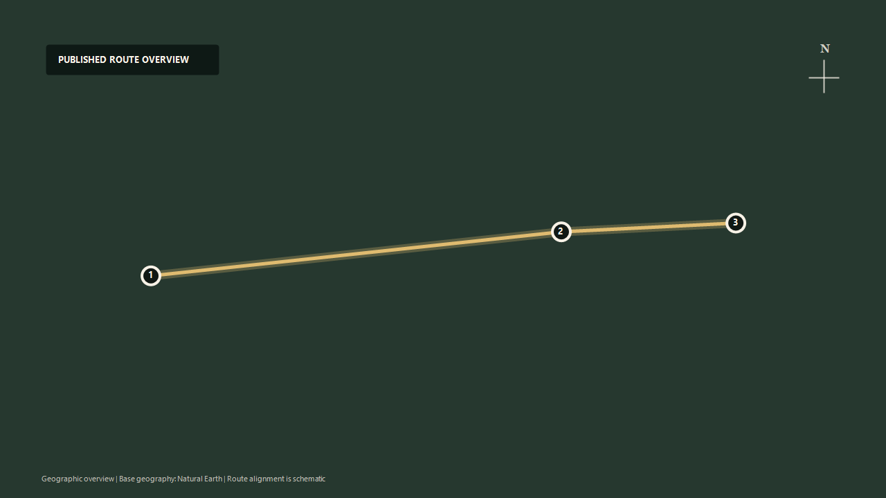 Schematic geographic route overview for Alishan Forest Railway: Chiayi to Fenqihu to Alishan