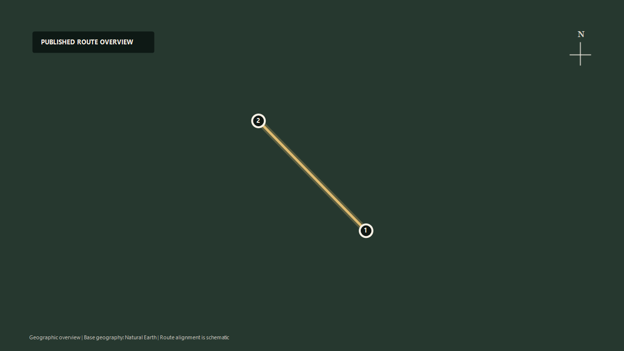 Schematic geographic route overview for Cass Scenic Railroad: Cass to Bald Knob