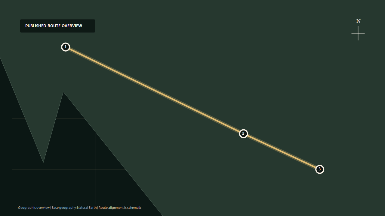 Schematic geographic route overview for Ceres Rail Steam Train: Cape Town to Somerset West to Elgin