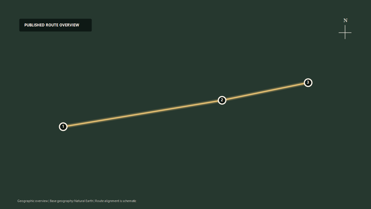 Schematic geographic route overview for Douro Historical Train: Régua to Pinhão to Tua