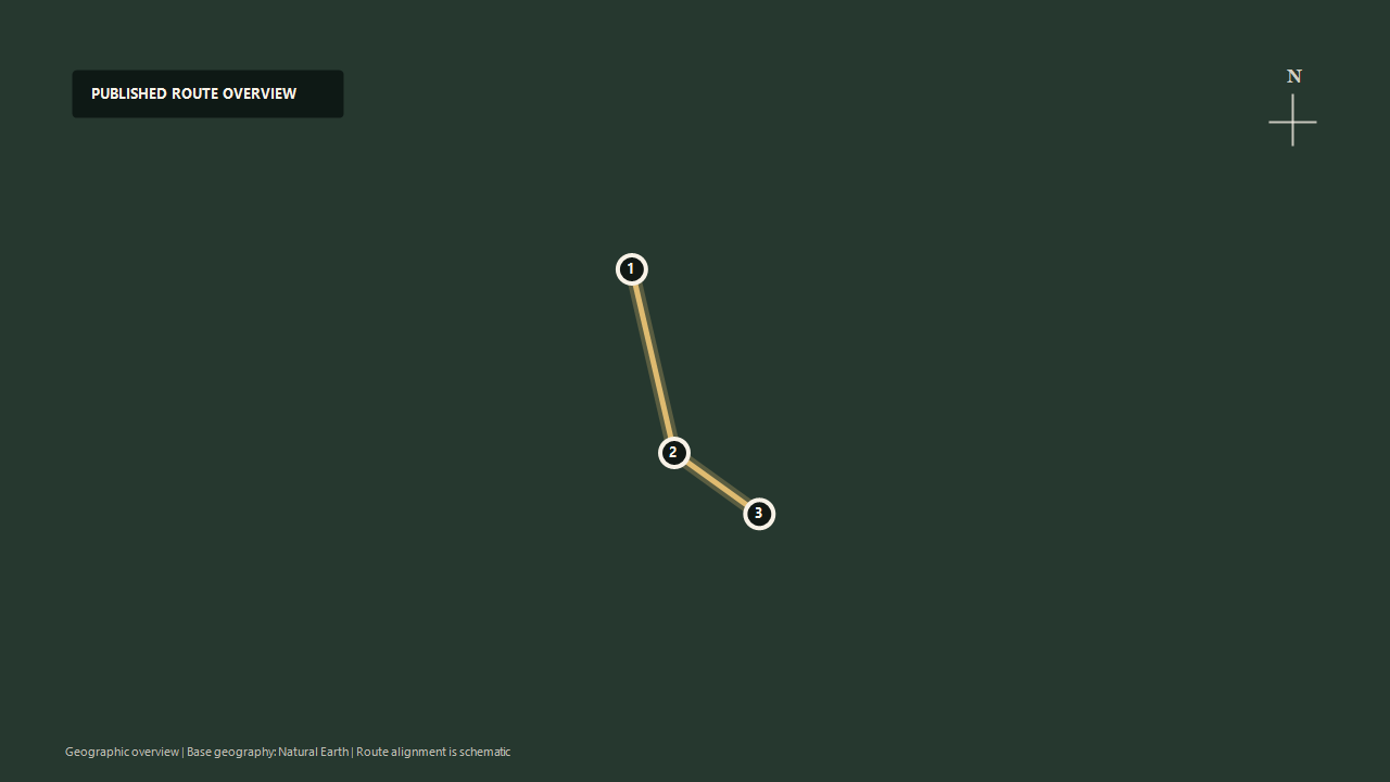 Schematic geographic route overview for Gornergrat Railway: Zermatt to Riffelberg to Gornergrat
