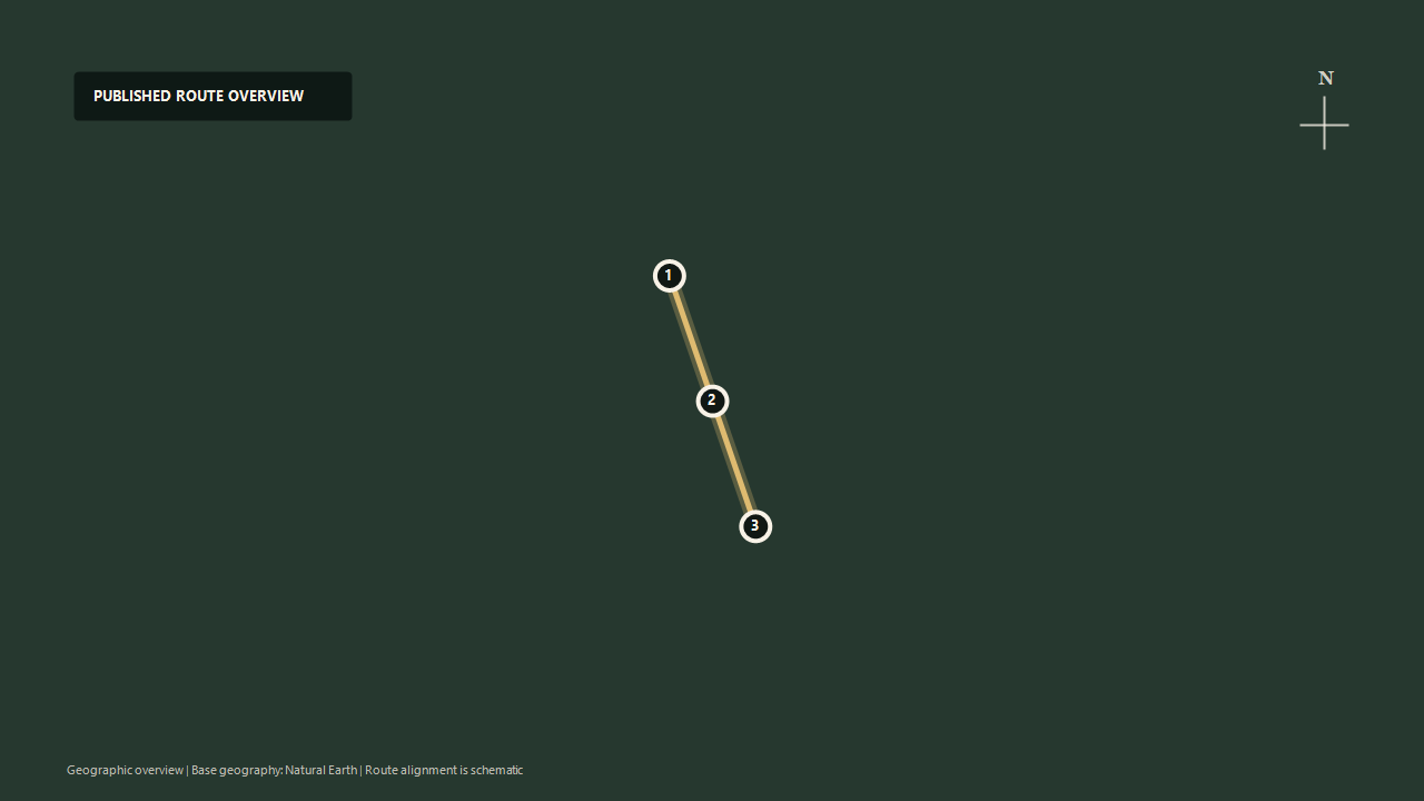 Schematic geographic route overview for Jungfrau Railway: Kleine Scheidegg to Eigergletscher to Jungfraujoch