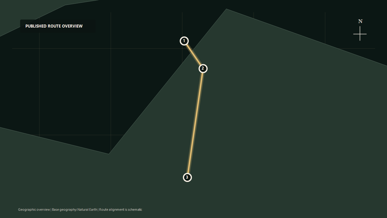 Schematic geographic route overview for Shikoku Mannaka Sennen Monogatari: Tadotsu to Kotohira to Oboke