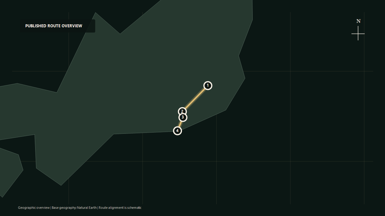 Schematic geographic route overview for Saphir Odoriko: Tokyo to Atami to Ito to Izukyu-Shimoda