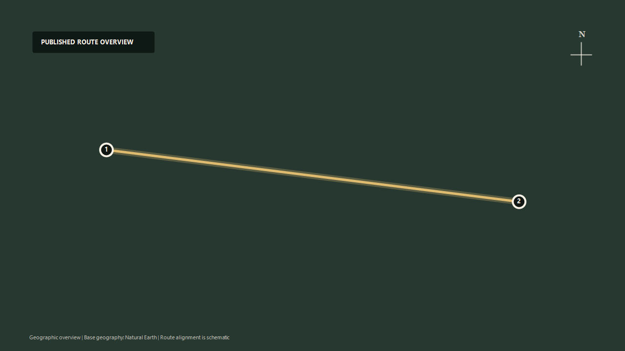 Schematic geographic route overview for Serra Verde Express: Curitiba to Morretes