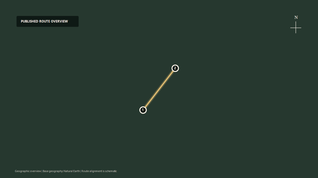 Schematic geographic route overview for Strasburg Rail Road: Strasburg to Paradise