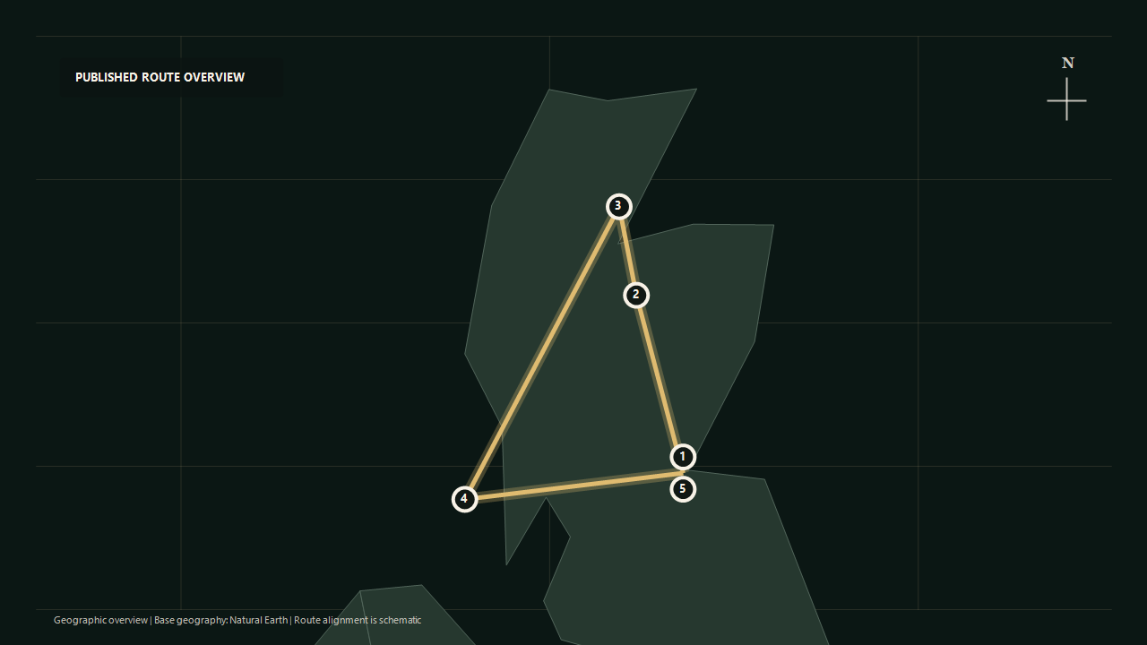 Geographic overview of the published Ultimate Whisky Odyssey route: Edinburgh to Aviemore to Tain to Islay to Edinburgh