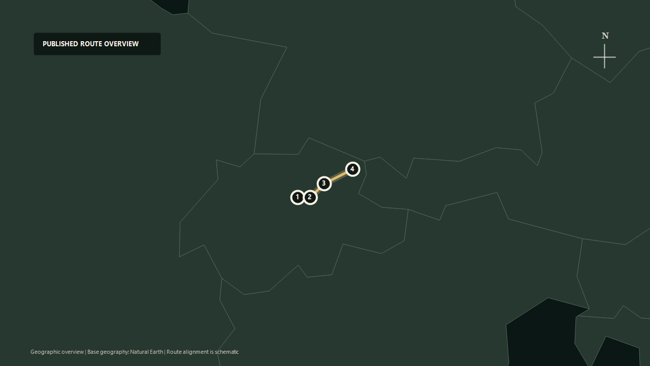 Schematic geographic route overview for Voralpen-Express: Lucerne to Arth-Goldau to Rapperswil to St Gallen